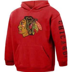 Chicago Blackhawks Red Youth Vintage Team On The Go Hooded Fleece 