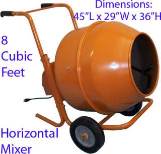 CU Ft Horizontal Portable Wheel Barrow Cement Mixer  
