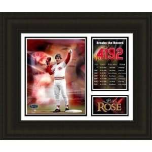  Cincinnati Reds Framed Pete Rose 4192 Hit Milestones and 