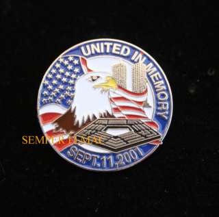 11 01 TWIN TOWERS PENTAGON HAT PIN US EAGLE  