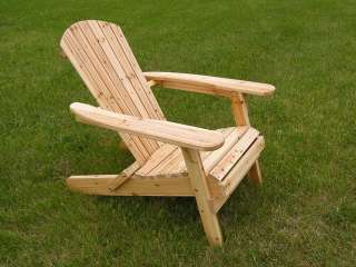 Deluxe White Cedar Adirondack Folding Chair   Natural  