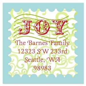  Joy Christmas Stamp Holiday Address Label Labels