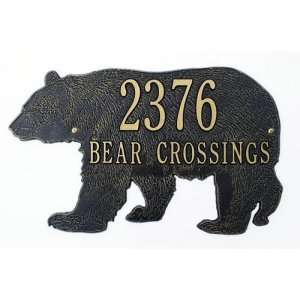  Bear Silhouette Wall Address Plaques in Bronze & Gold 