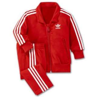  Adidas Infants Firebird Tracksuit, Red/White Clothing