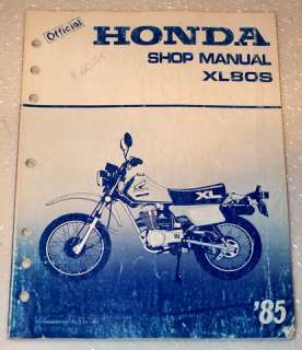 1985 HONDA XL80S XL80 XL 80S Factory Dealer Shop Service Repair Manual 