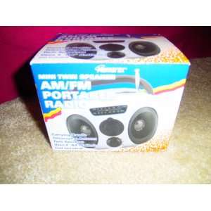  Mini Twin Speaker AM/FM Portable Radio 