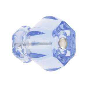  Large Hexagonal Light Blue Glass Cabinet Knob With Nickel 