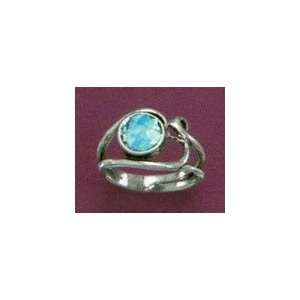  Ancient Roman Glass Oxidized Sterling Silver Ring, 7/16 in 