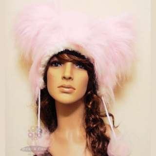Fashion Costume Micky Minnie Animal Hat Cap Plush Pink  