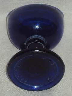 Antique Eye wash cup Octagon BLUE PRESSED GLASS WOOD BROTHERS England 