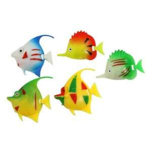   Como 5 Pcs Colorful Plastic Decorative Fish for Aquarium