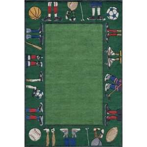   Hand tufted Grass theme Sports Motif Area Rug 5.00.