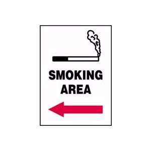  SMOKING AREA (W/GRAPHIC) (ARROW LEFT) Sign   10 x 7 .040 