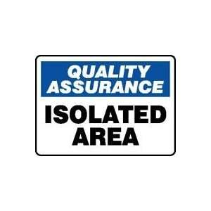  QUALITY ASSURANCE ISOLATED AREA 10 x 14 Dura Plastic 