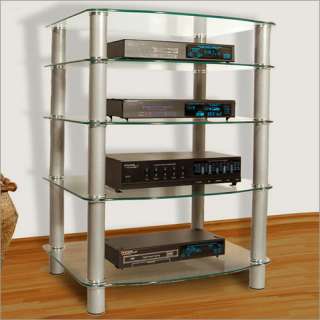 Black Glass Audio/Stereo Component Rack/Tower/Shelf  