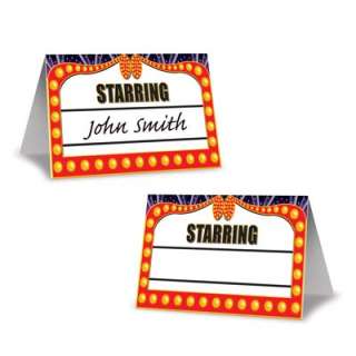 Awards Night Hollywood Theme Party Place Name Cards  