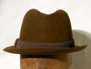 Vintage Stetson Key Club Ultimate Finish Fedora Hat, Brown  