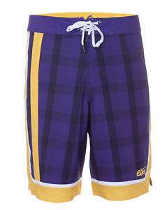   Board Shorts Purple Yellow Lakers $60 NWT Mens 31 inch waist  