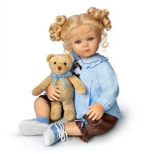  Sophie Lifelike Baby Girl Doll With Teddy Bear by Ashton 