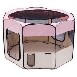   Inch In Octagon Dog Puppy Cat Playpen Pet Exercise Training Pen Pink