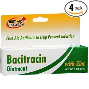  Bacitracin Zinc Ointment 1 Oz / 28 G (Pack of 4) Health 