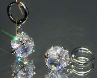 Sparkling Brilliant Created Diamond Ball Dangle Earrings  