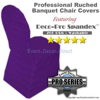 Premium Ruched Chair Cover in Purple Spandex Weddings and Parties Case 