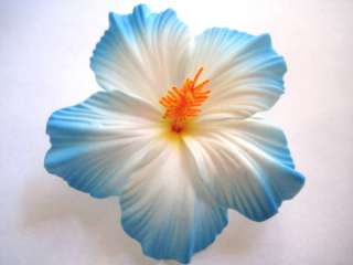   Bridal Wedding Party Life like Hibiscus Flower Hair Clip ~ BLUE  