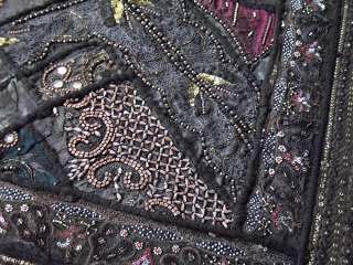   Bedding Ethnic Wood Beadwork Black Bedspread Coverlet Duvet  