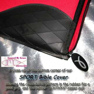   SPORT BIBLE COVER   Tough, Durable RED & BLACK Book Cover  