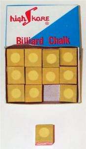 Pool Billiard Cue Chalk 1 Dozen Gold   