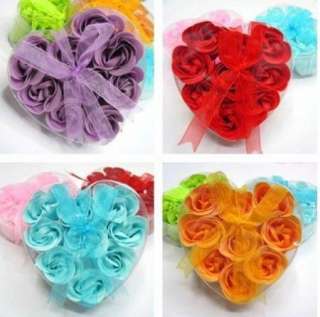 9pcs Gift Colors Flower Bath Body Soaps Soap Rose Petal  