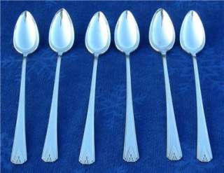   Silverplate Flatware ~DEAUVILLE~6pc Iced Tea/Parfait Spoon Set  