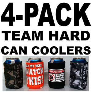 Pack Team Hard Funny Can Bottle Cooler Coozie Hugger  