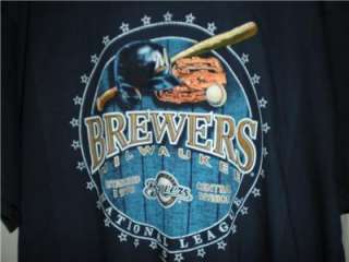 MILWAUKEE BREWERS SHIRT NAVY BLUE XL NEW NWOT MLB S/S  