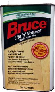 Bruce #W103 32OZ Lite N Natural Wood Floor Paste Wax 000988025316 