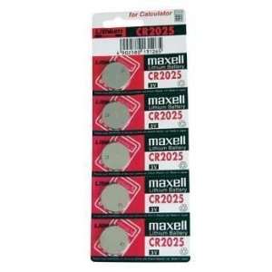  Maxell Lithium 3V Batteries Size CR2025 (Pack of 5)
