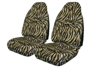 New Tan Zebra Tiger Universal Auto Bucket Seat Covers  