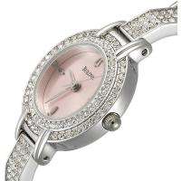 Womens Bulova 96L001 Pink Dial Crystal Watch NEW MIB  