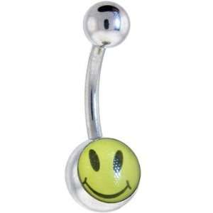  Smiley Face Logo Belly Button Ring Jewelry