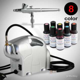 Cake Decorating Kit with Elephant Shaped Air Compressor, Gravity Feed 
