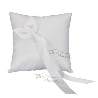 White Calla lily Wedding Accessory Ring Pillow Flower Girl Basket 