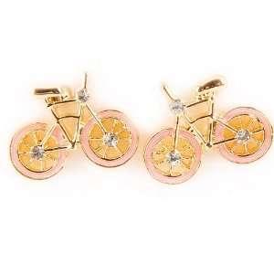 Bicycle Clip On Earring Ear Ring Shining Gold  Sports 