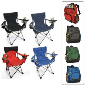 New Two BIG GUN CAMP CHAIRS and a BACKPACK COOLER  