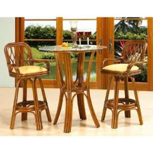 Boca Rattan 74019 3pcs663 Coco Cay Bistro 2 Bar Stool without Arms and 