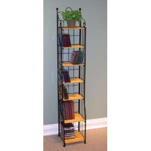 Black Wicker 7 Tier Multimedia Stand