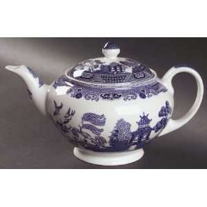 Johnson Brothers Willow Blue (England 1883 Backstamp) Tea Pot and 