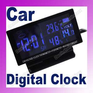 Car Thermometer Hygrometer Voltage Weather Forecast LCD Screen Digital 