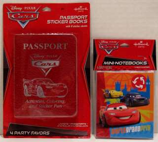Disney Cars 2 Party Favors Mini Notebooks Stickers 4  