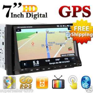 HD 7 Double Din Car Stereo Touch Screen GPS Sat Nav TV  